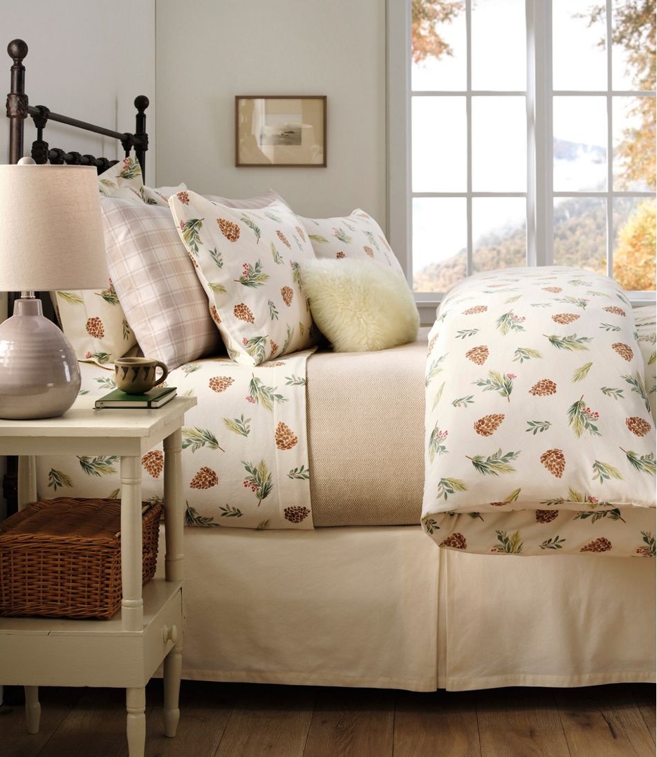 Evergreen Flannel Sheet Collection L.L.Bean Essential