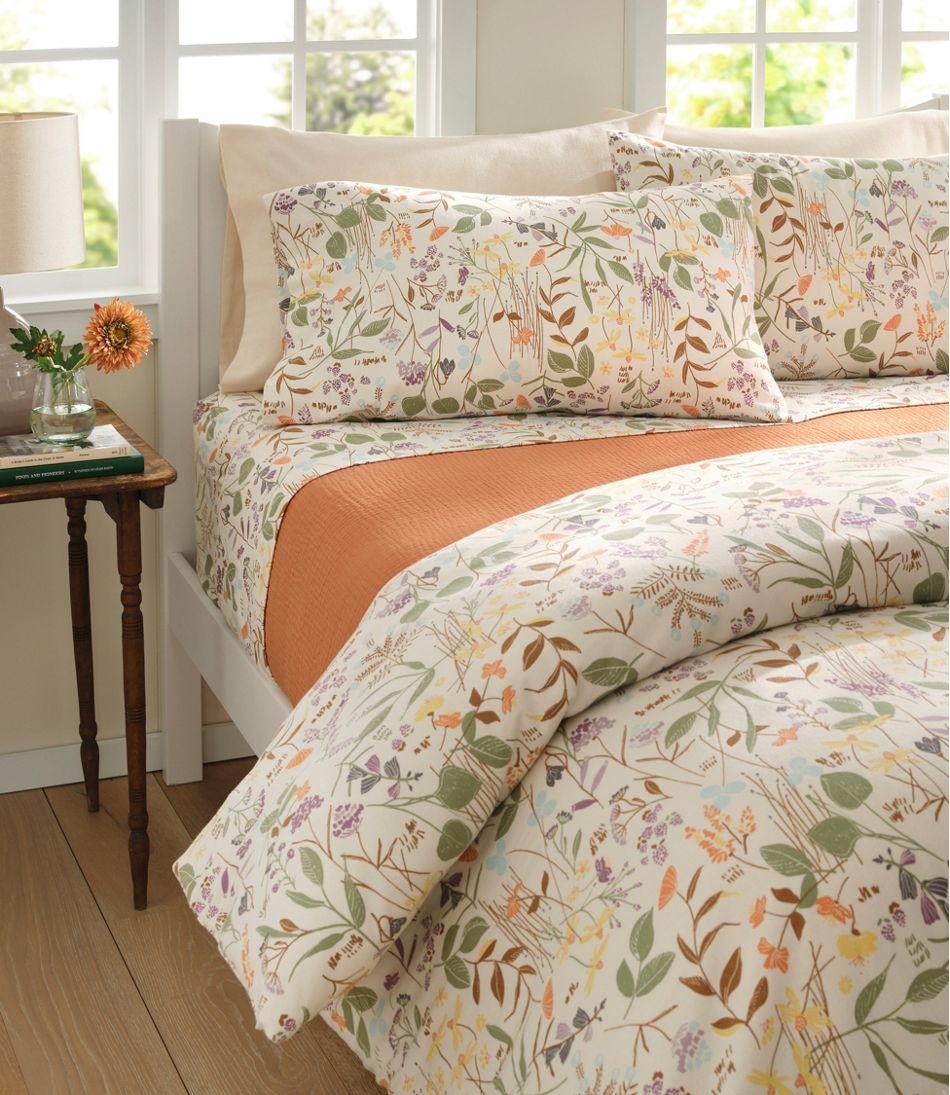 Birch Floral Flannel Sheet Collection L.L.Bean Featured