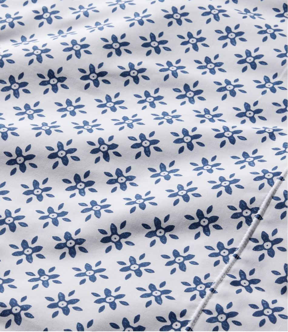 Sunwashed Percale Sheet Collection, Block Floral Print L.L.Bean Trending