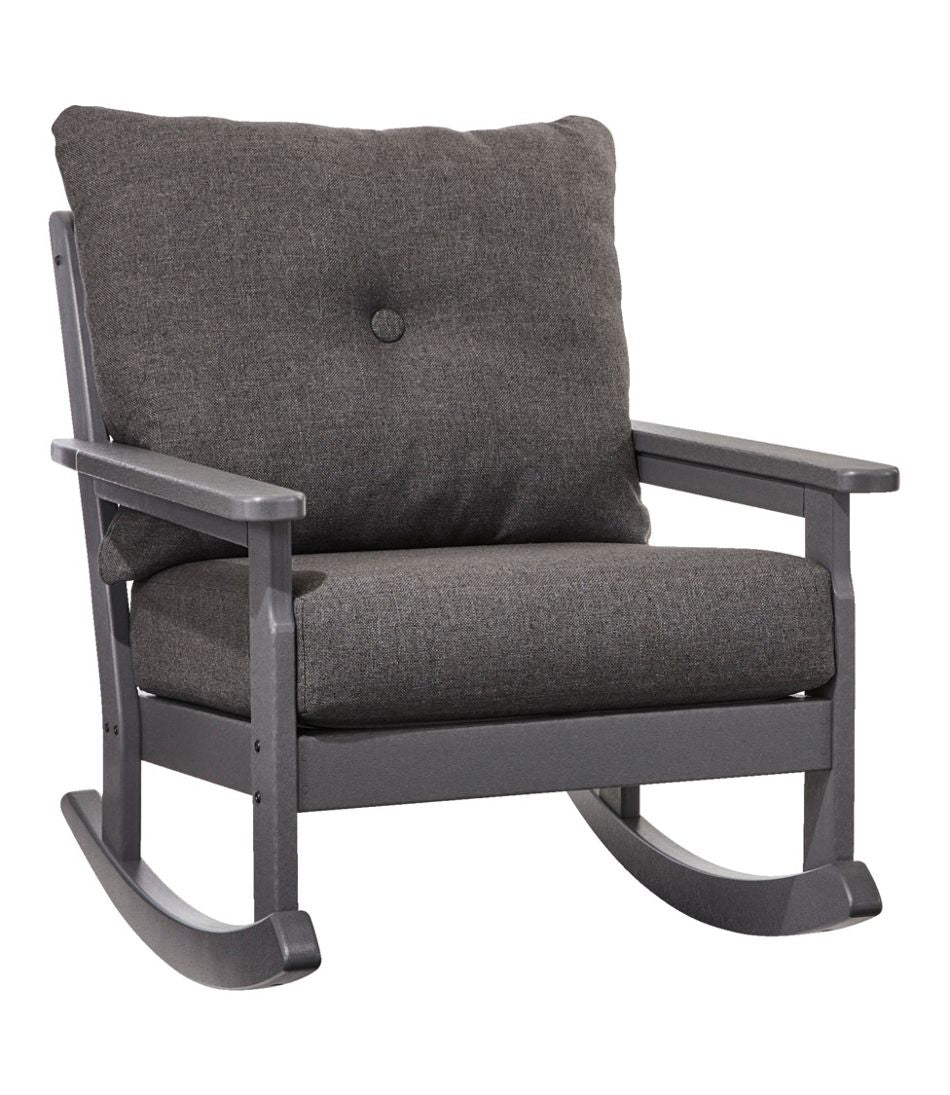All-Weather Patio Rocker with Textured Cushion, Slate Gray L.L.Bean New