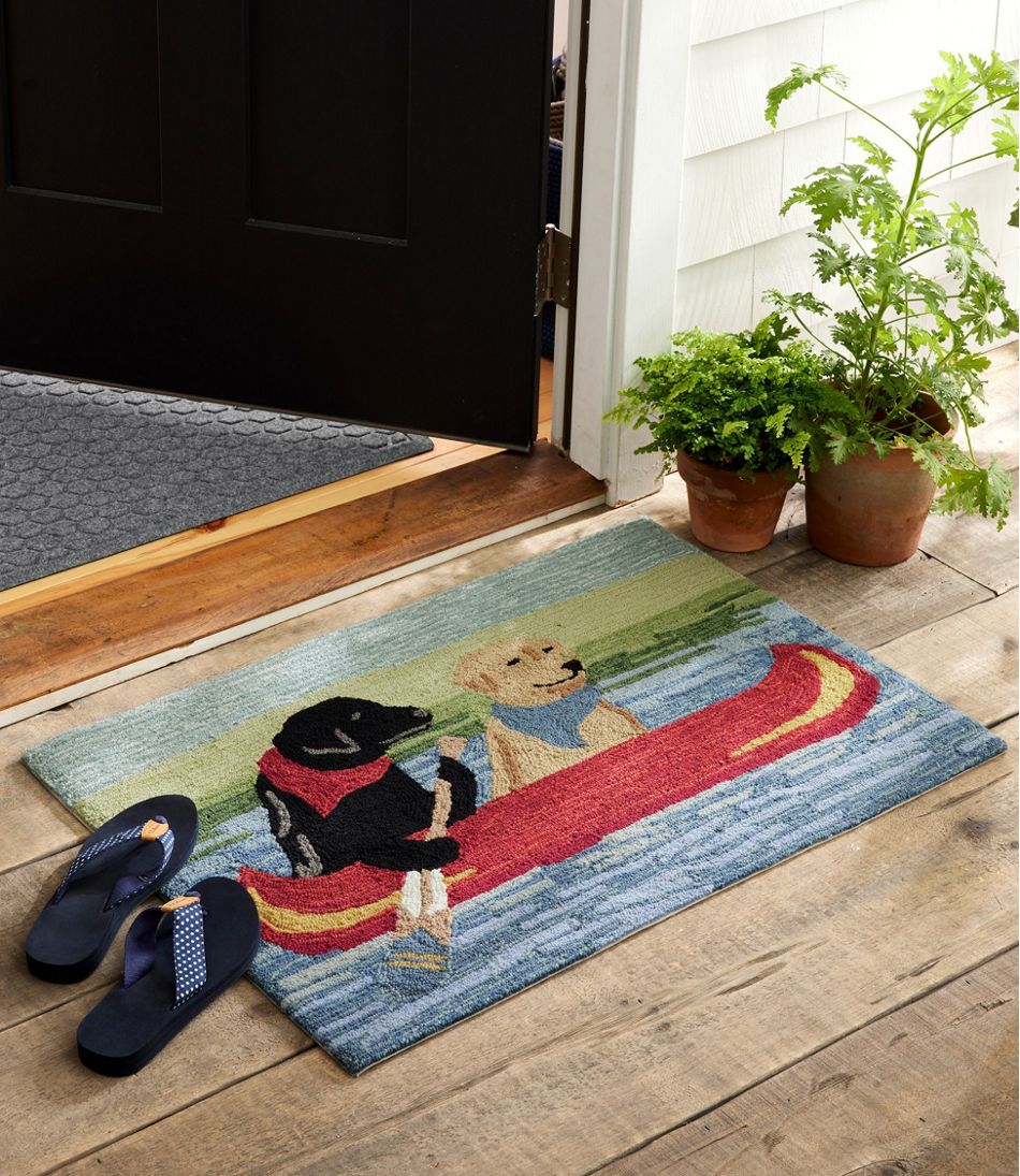 Indoor/Outdoor Vacationland Rug, Dog Canoe L.L.Bean Trending
