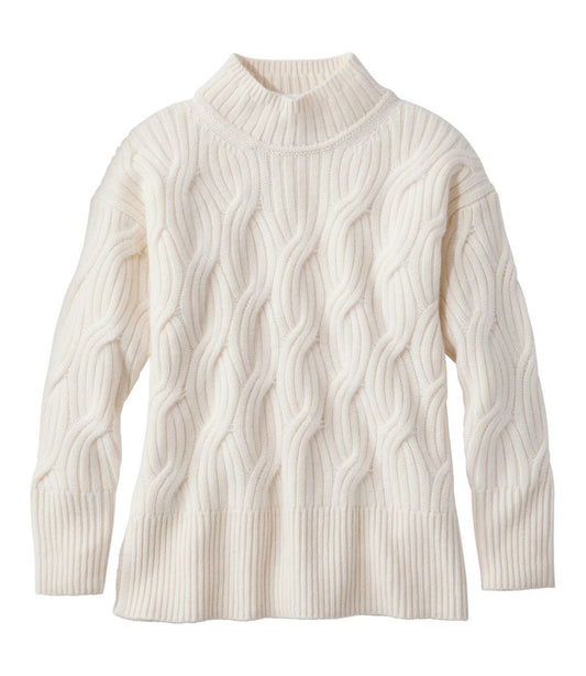 Women's Signature Premium Cashmere Cable Sweaters, Mockneck L.L.Bean Trending
