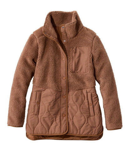 Women's Bean's Mixed Media Sherpa Fleece Jacket L.L.Bean Essential