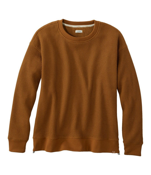 Women's Birchwood Brushed Waffle Top, Crewneck L.L.Bean Best Seller