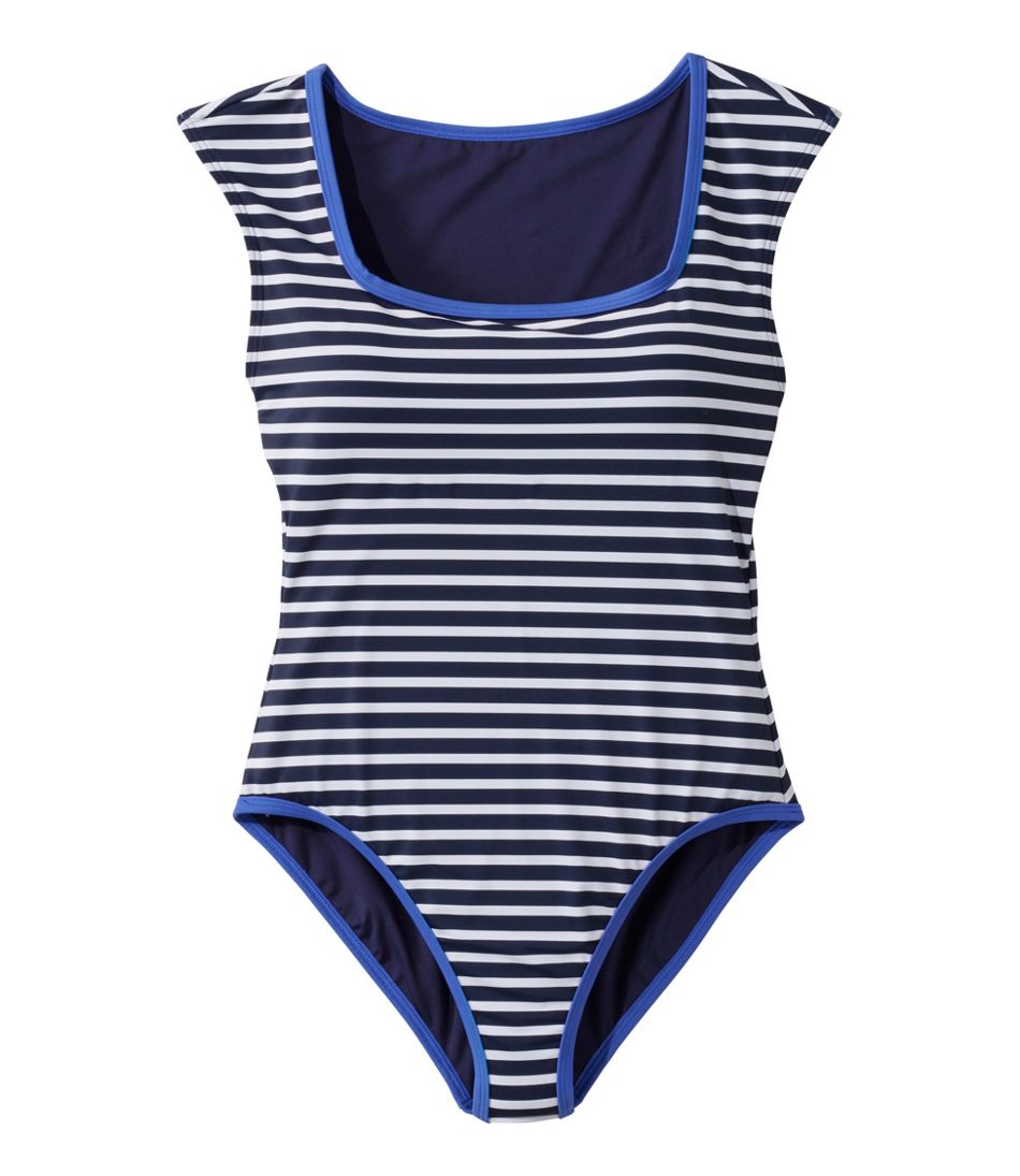 Women's Coastal Essentials Swimwear, Squareneck Tanksuit Print L.L.Bean Featured