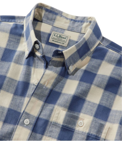 Men's Comfort Stretch® Chambray Shirt, Traditional Untucked Fit, Long-Sleeve, Print L.L.Bean Everyday