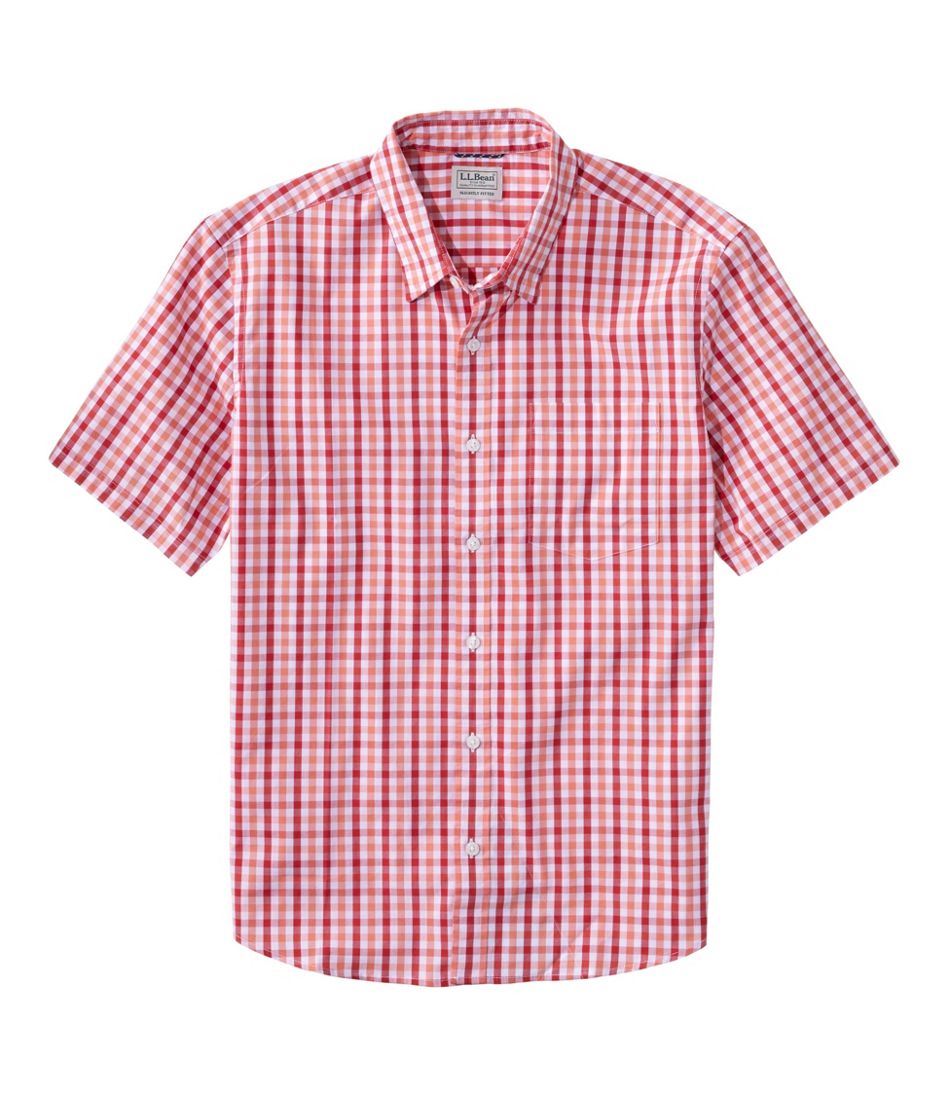 Men's Comfort Stretch Performance® Shirt, Short-Sleeve, Slightly Fitted Untucked Fit, Plaid L.L.Bean Best Seller