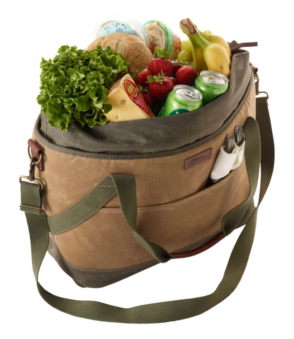 Insulated Waxed-Canvas Tote, Large L.L.Bean Value