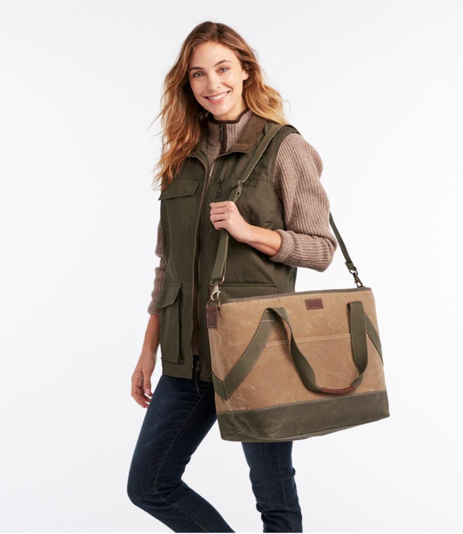 Insulated Waxed-Canvas Tote, Large L.L.Bean Value