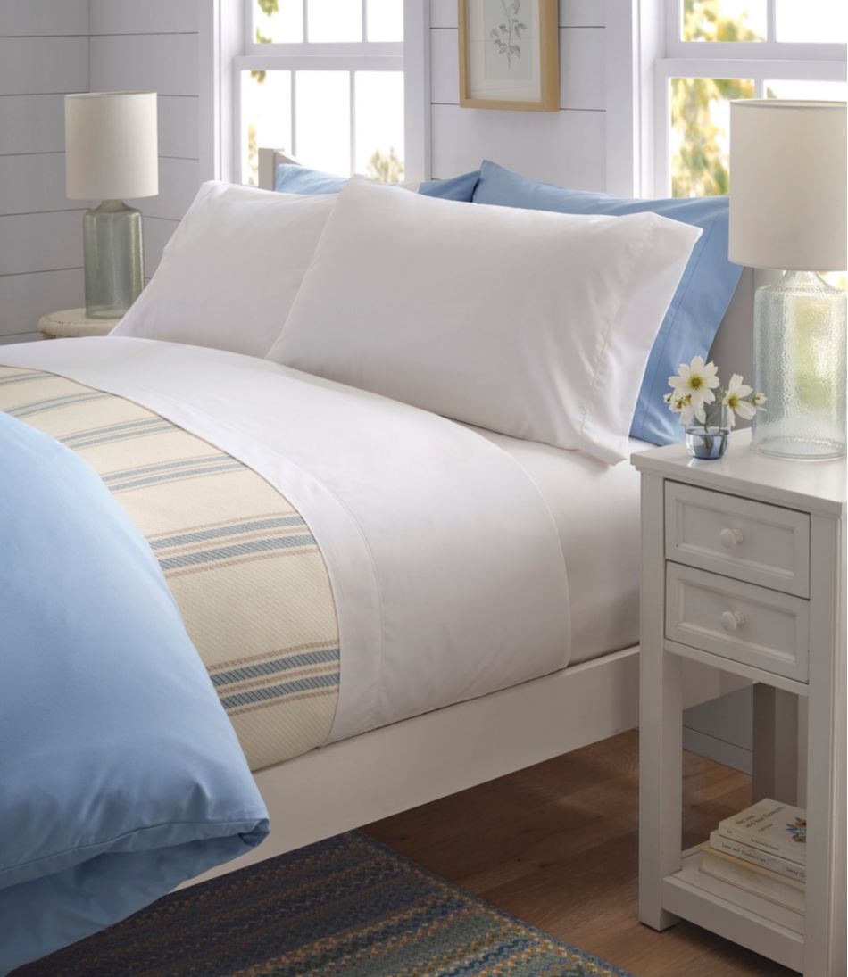 280-Thread-Count Pima Cotton Percale Sheet, Fitted L.L.Bean New