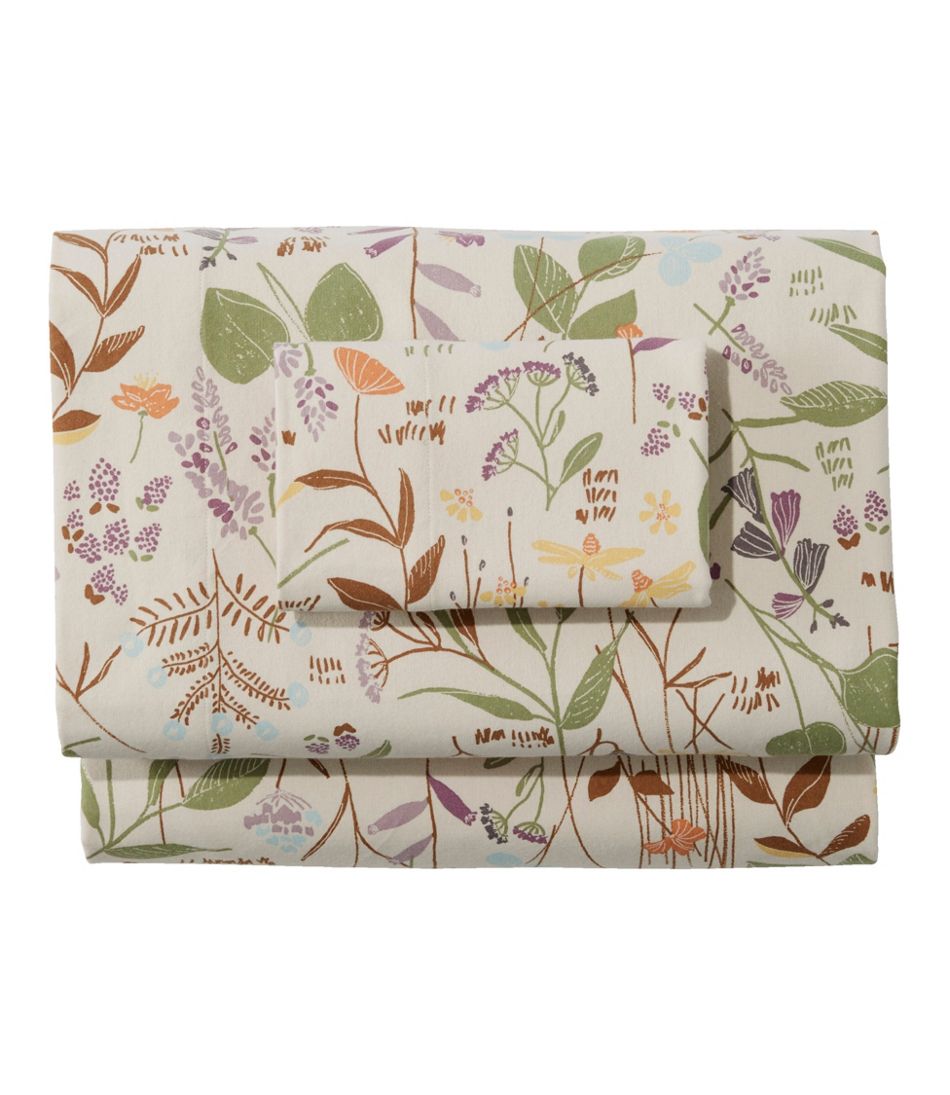 Birch Floral Flannel Sheet Collection L.L.Bean Featured