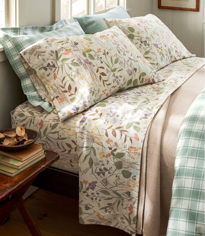 Birch Floral Flannel Sheet Collection L.L.Bean Featured