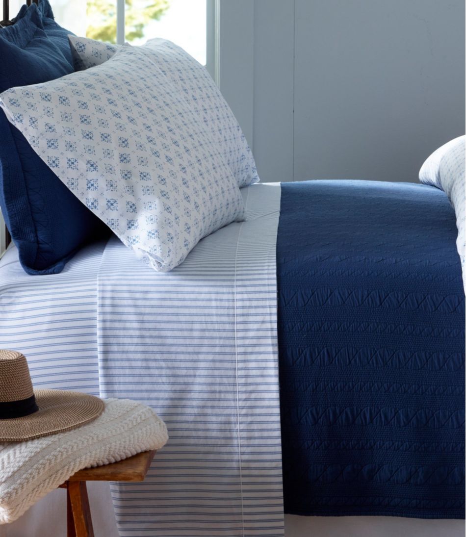 Premium Egyptian Percale Sheet Collection, Stripe L.L.Bean Top Pick