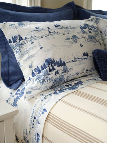 Coastal Landscape Percale Sheet Collection L.L.Bean Premium