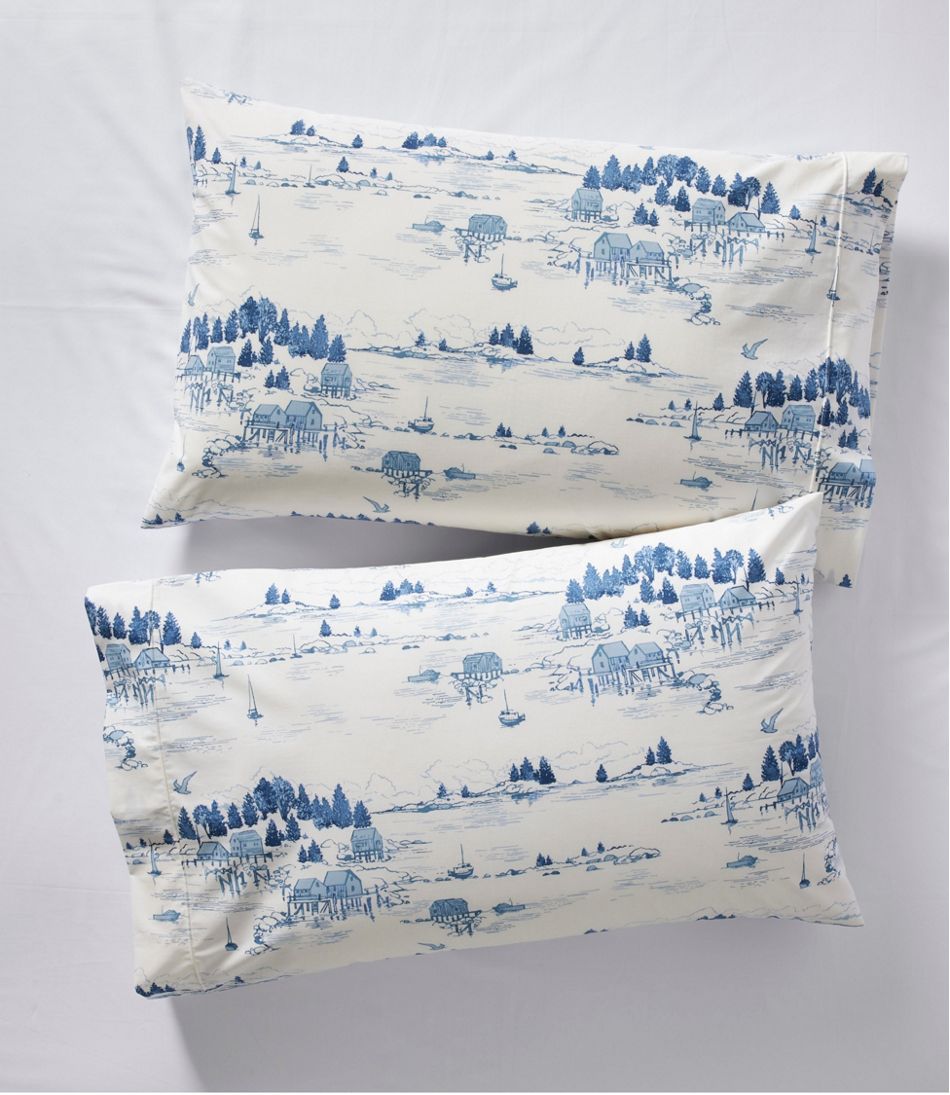 Coastal Landscape Percale Sheet Collection L.L.Bean Premium
