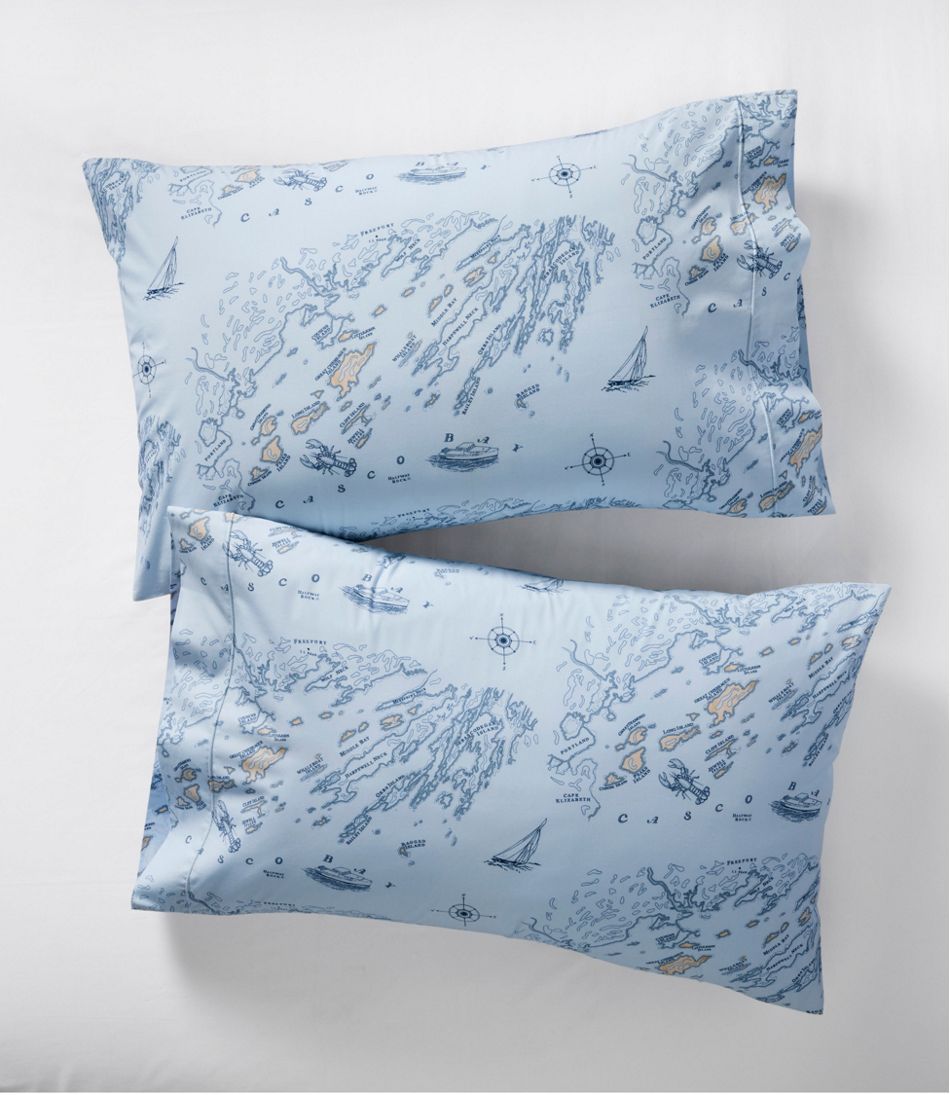 Nautical Map Percale Sheet Collection L.L.Bean Best Seller