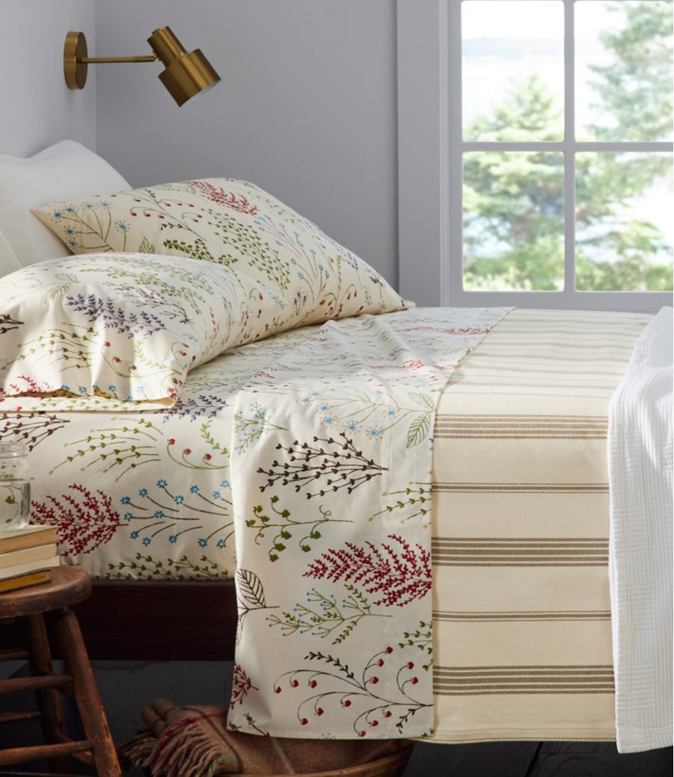 Botanical Floral Percale Sheet Collection L.L.Bean Essential