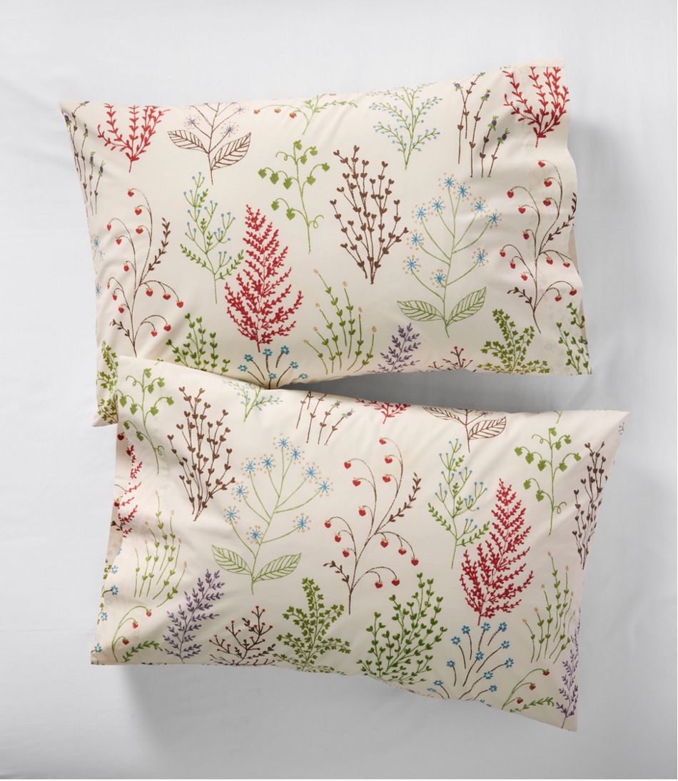 Botanical Floral Percale Sheet Collection L.L.Bean Essential