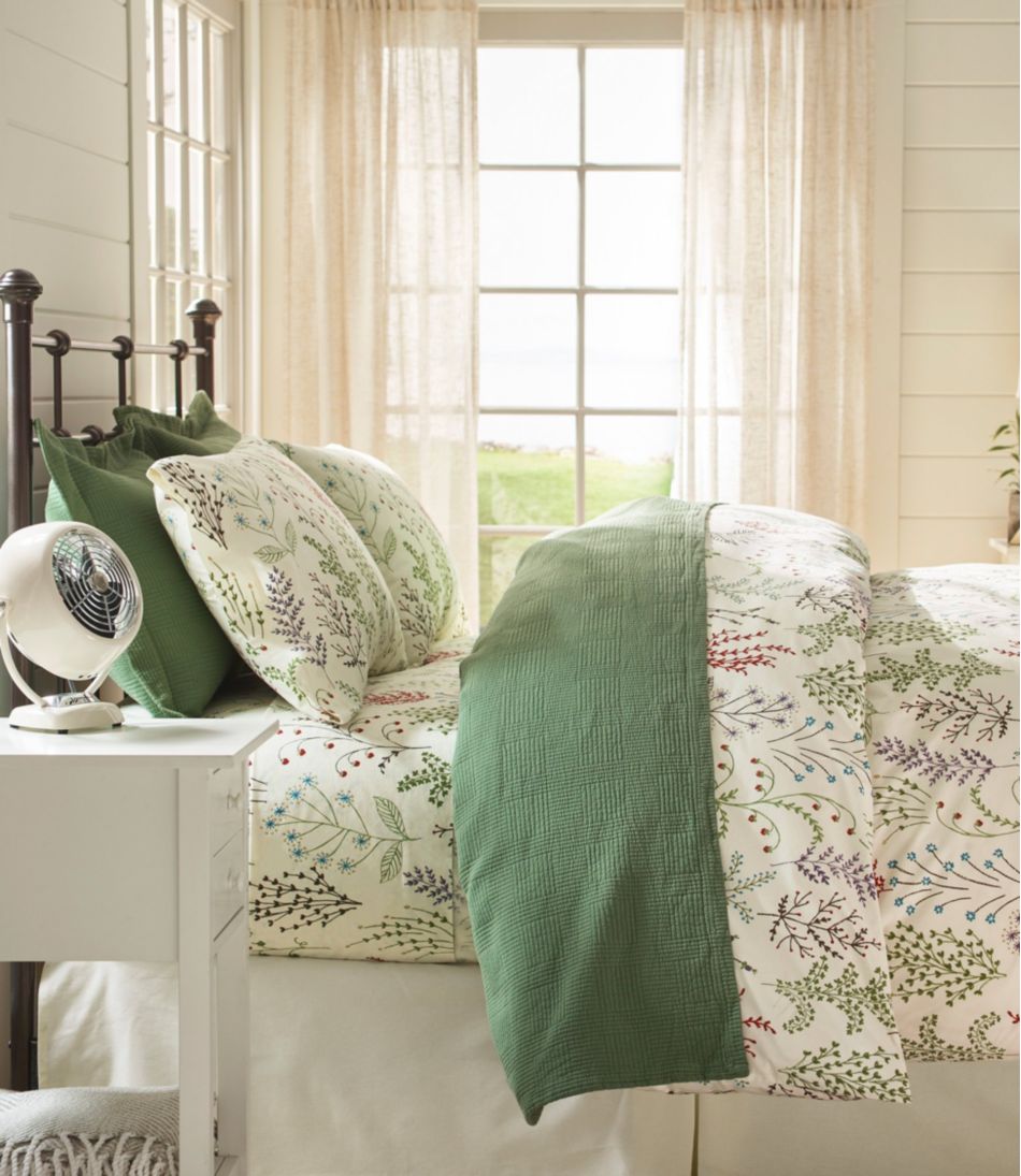Botanical Floral Percale Sheet Collection L.L.Bean Essential