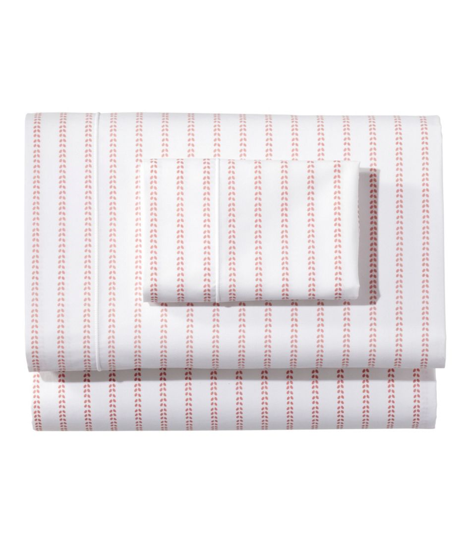 Sunwashed Percale Sheet Collection, Stripe Leaf L.L.Bean Featured