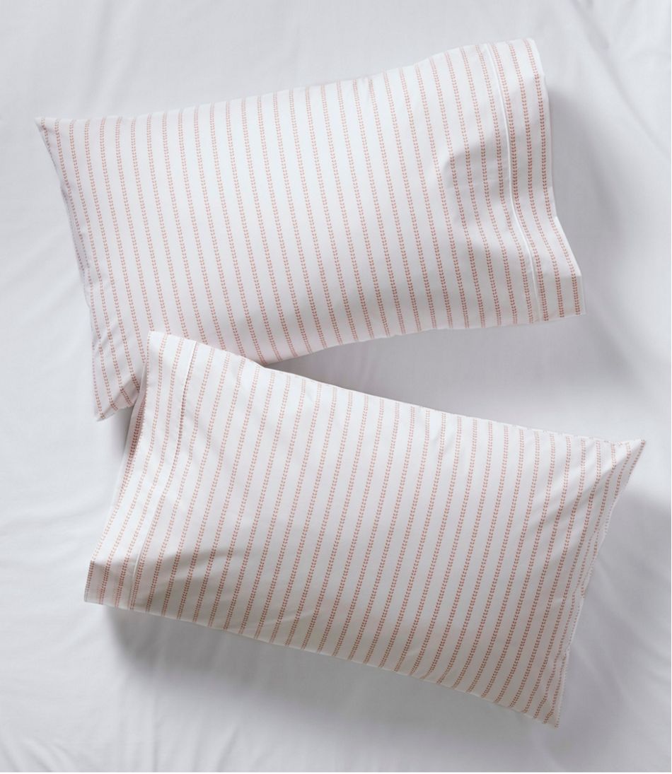 Sunwashed Percale Sheet Collection, Stripe Leaf L.L.Bean Featured