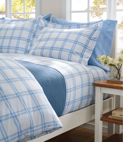 280-Thread-Count Pima Percale Sheet Collection, Windowpane L.L.Bean Top Pick