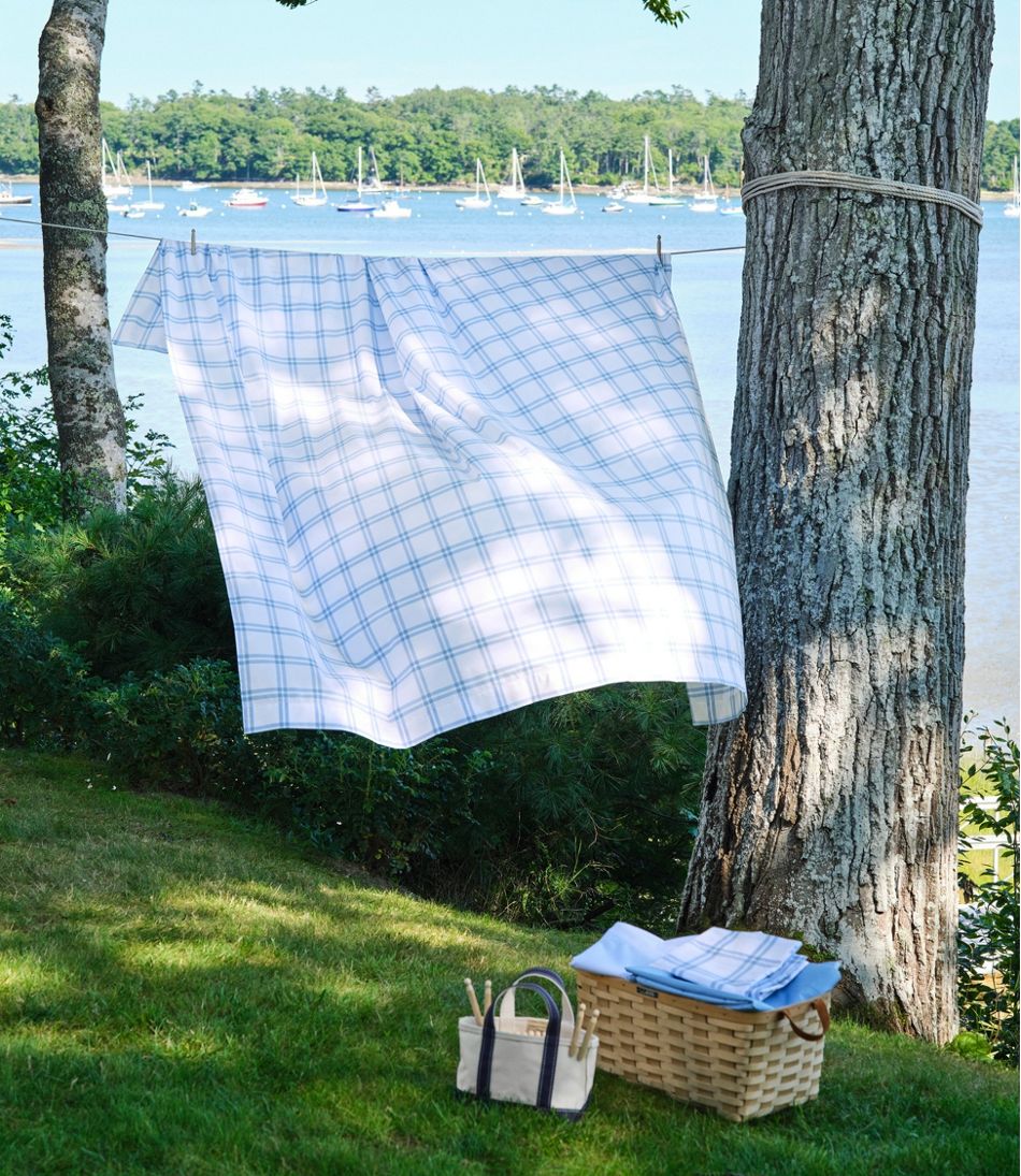 280-Thread-Count Pima Percale Sheet Collection, Windowpane L.L.Bean Top Pick