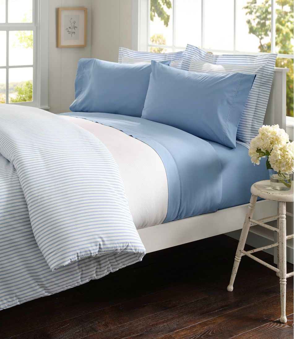Premium Egyptian Percale Comforter Cover Collection, Stripe L.L.Bean Everyday