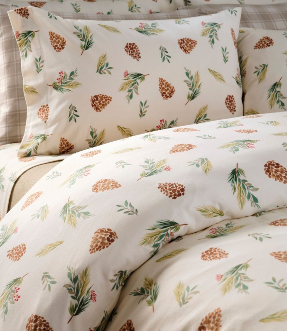 Evergreen Flannel Comforter Cover Collection L.L.Bean Essential