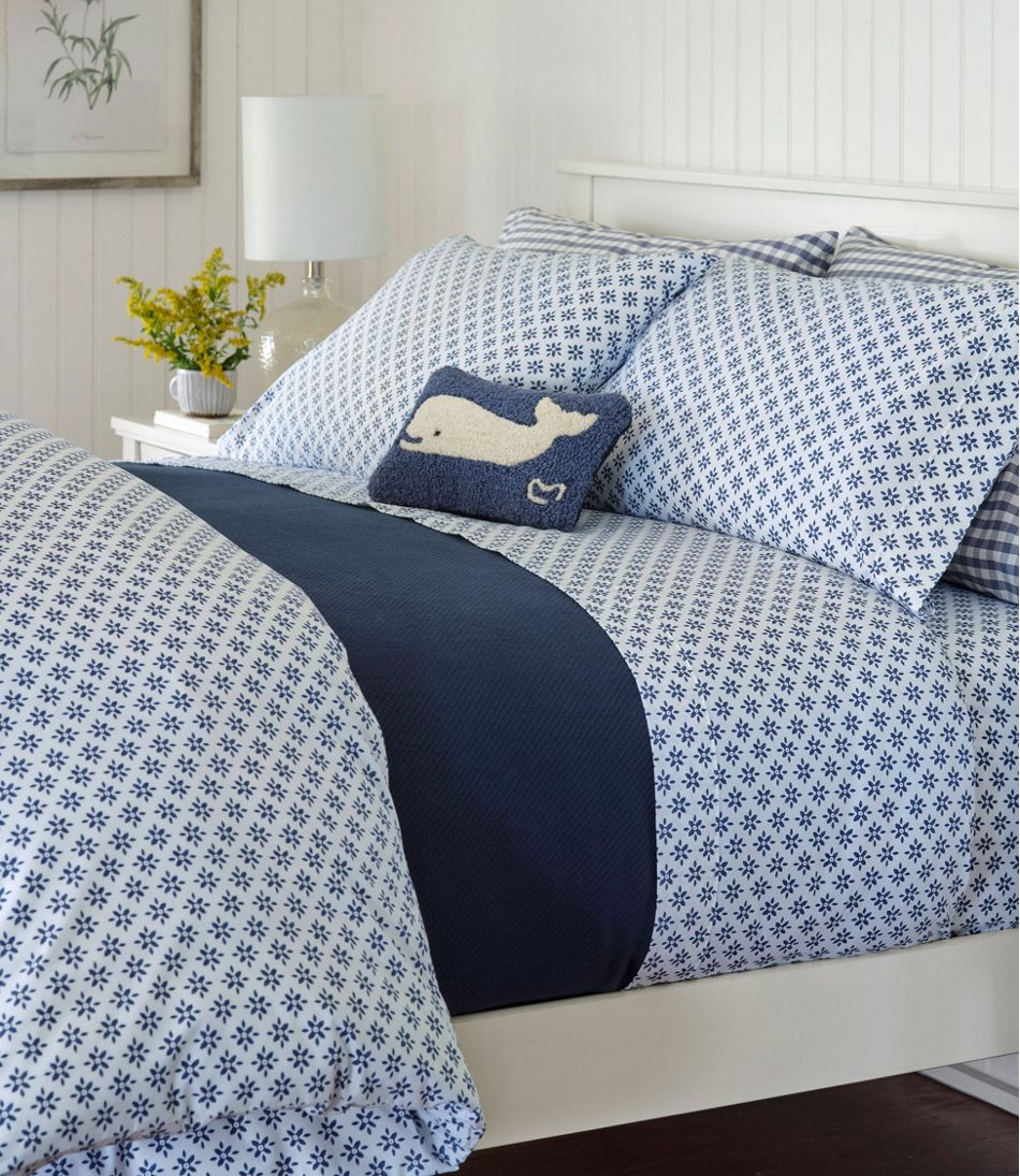 Sunwashed Percale Sheet Collection, Block Floral Print L.L.Bean Trending