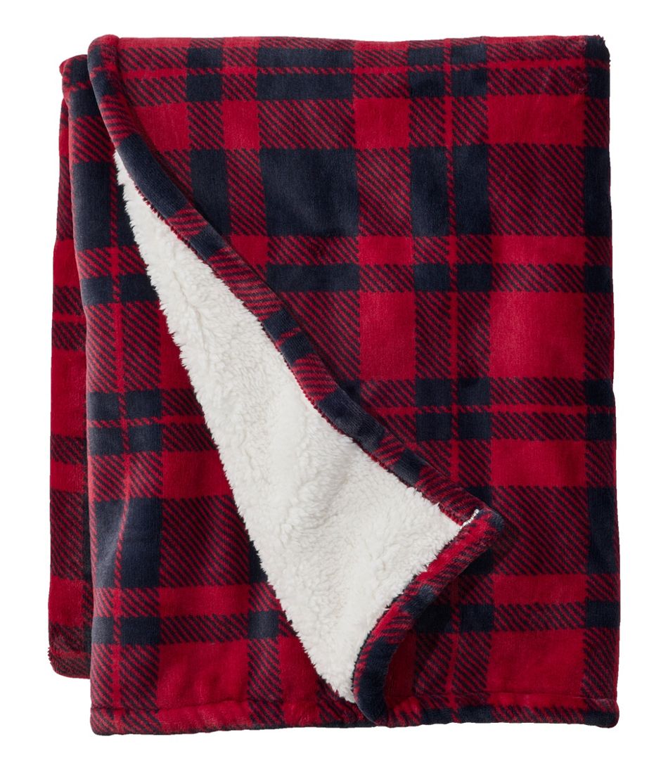 Wicked Plush Sherpa Throw, Plaid L.L.Bean Essential
