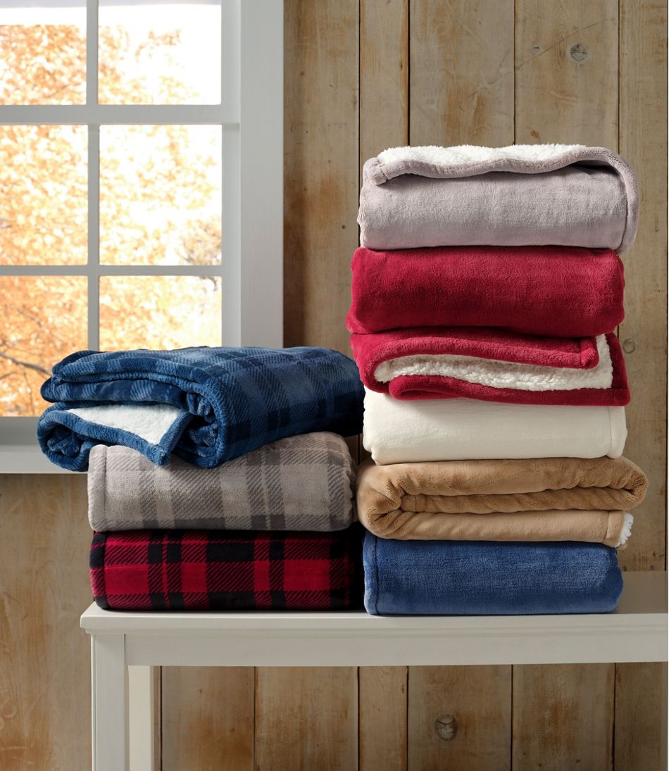 Wicked Plush Sherpa Throw, Plaid L.L.Bean Essential