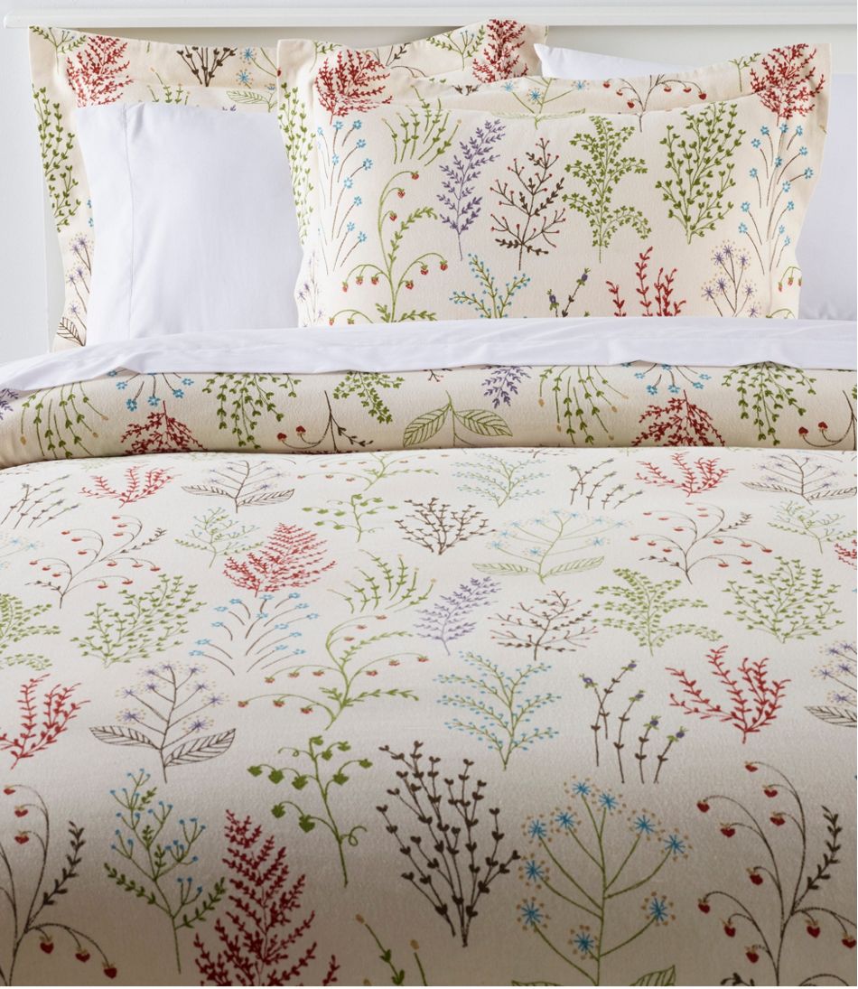 Botanical Floral Flannel Comforter Cover Collection L.L.Bean Value