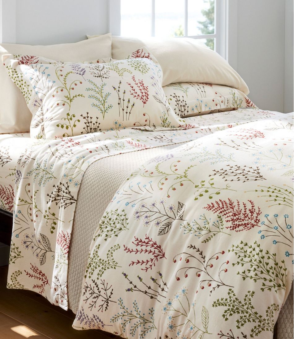Botanical Floral Flannel Comforter Cover Collection L.L.Bean Value