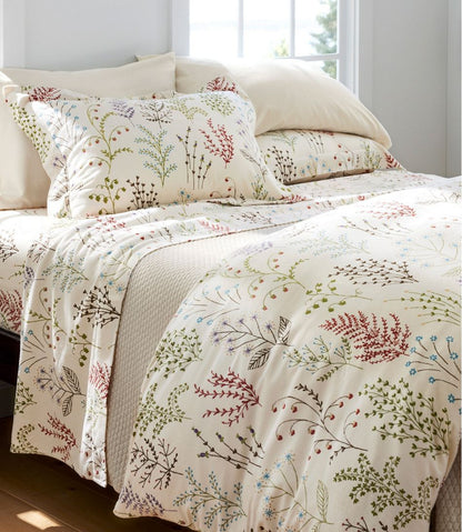 Botanical Floral Flannel Comforter Cover Collection L.L.Bean Value