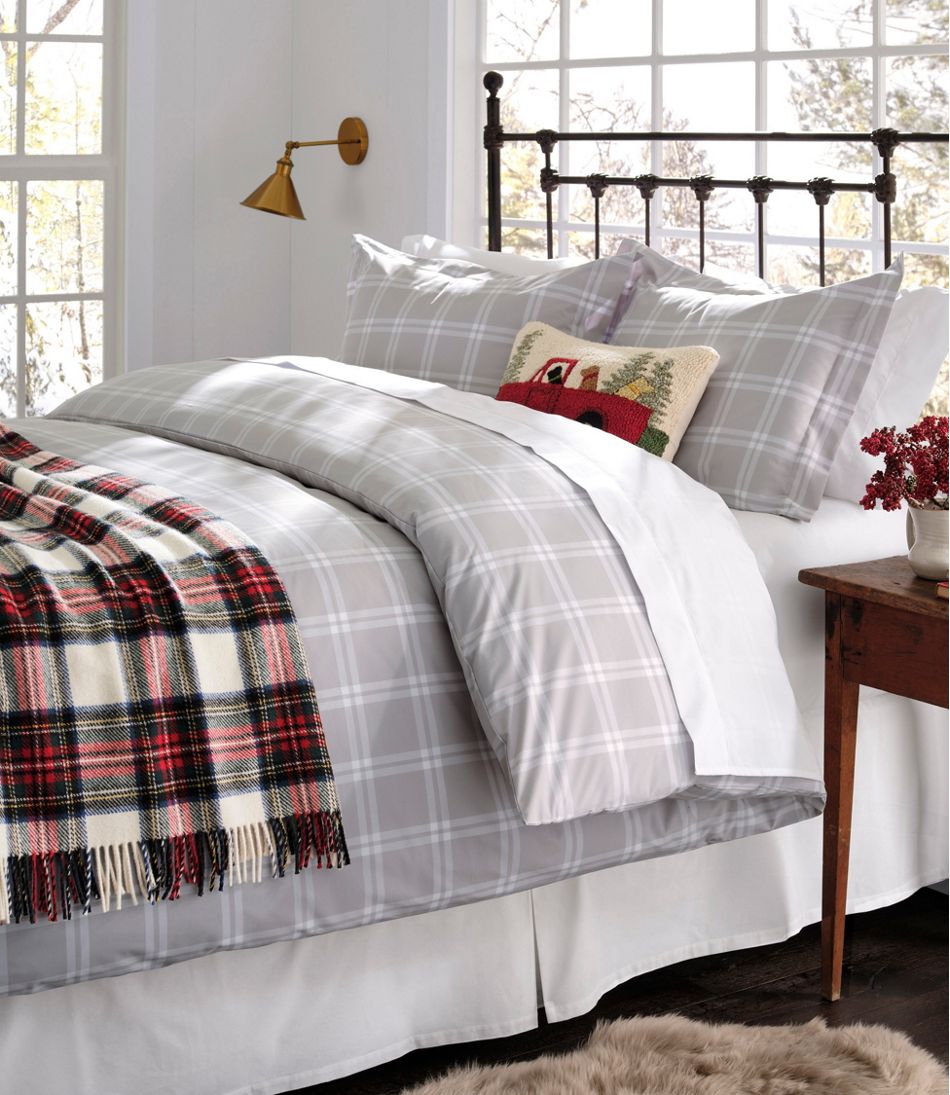 L.L.Bean Washable Wool Throw, Plaid 54" x 60" L.L.Bean Premium