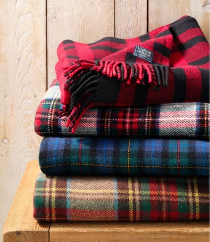 L.L.Bean Washable Wool Throw, Plaid 54" x 60" L.L.Bean Premium
