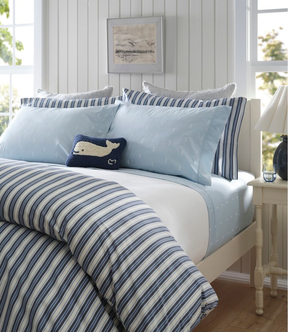 Sunwashed Percale Sheet Collection, Stripe L.L.Bean New