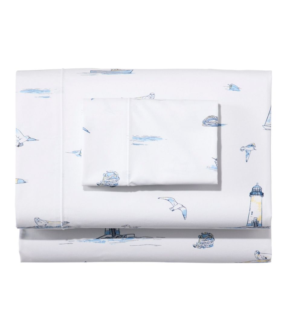 Nautical Boats Percale Sheet Collection L.L.Bean Value