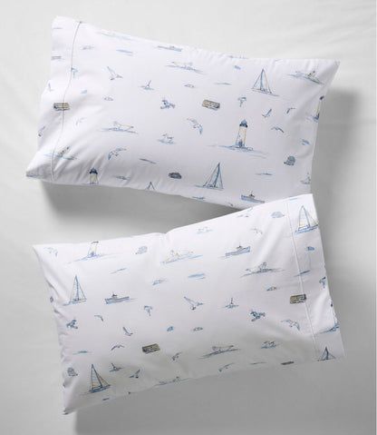 Nautical Boats Percale Sheet Collection L.L.Bean Value