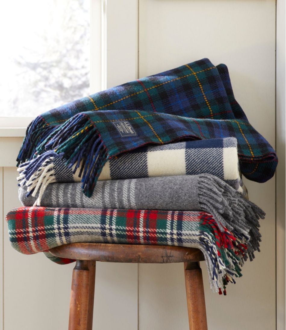 Washable Wool Throw, Striped L.L.Bean Classic