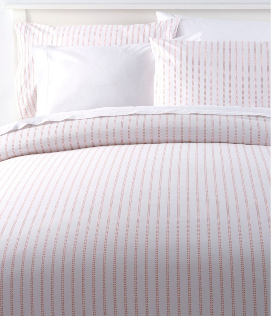 Sunwashed Percale Comforter Cover, Stripe Leaf L.L.Bean Featured