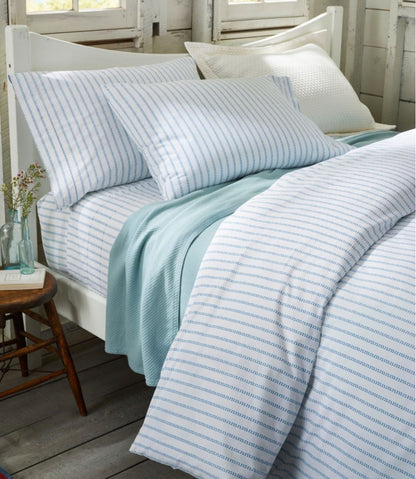 Sunwashed Percale Comforter Cover, Stripe Leaf L.L.Bean Featured
