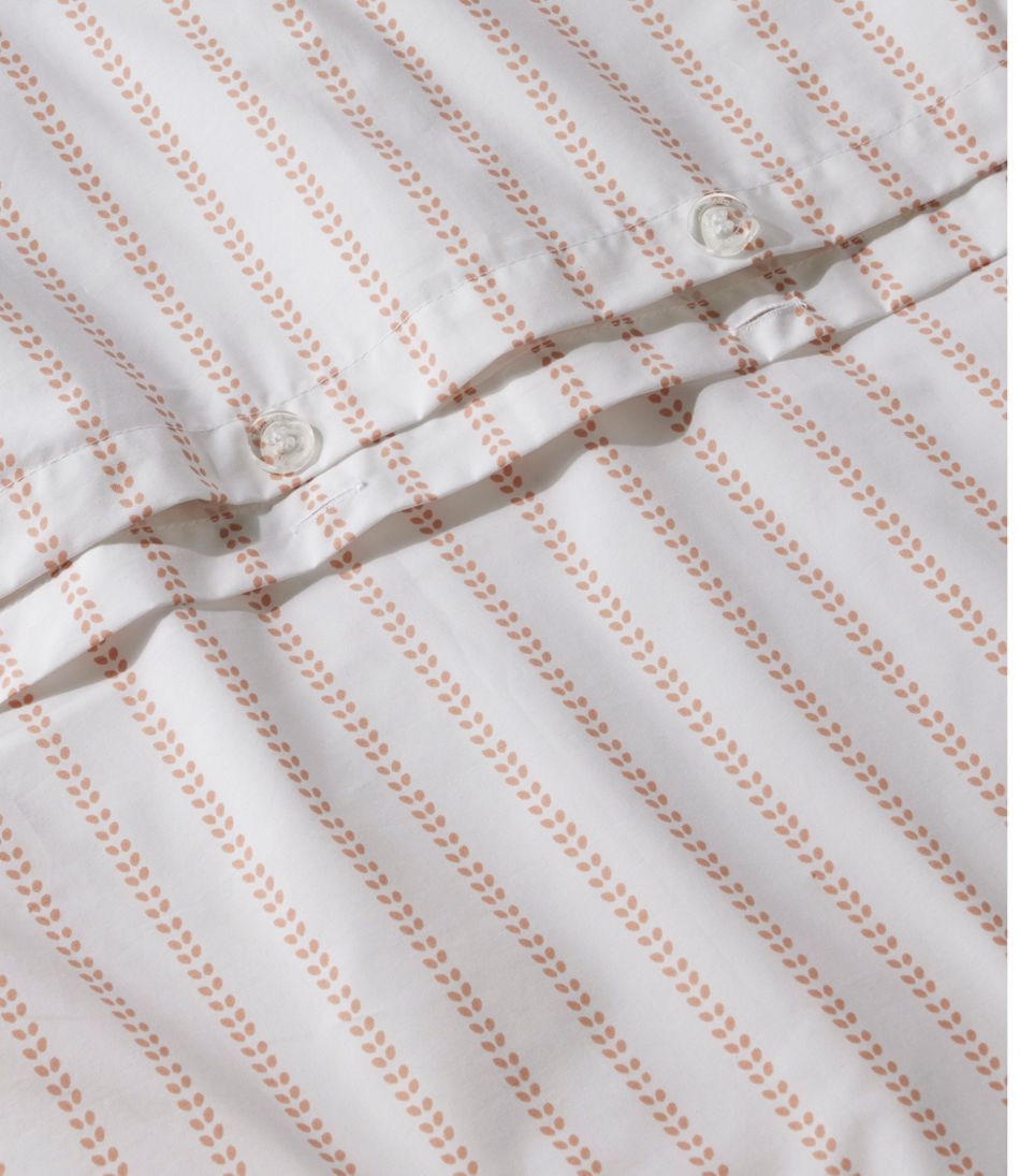 Sunwashed Percale Comforter Cover, Stripe Leaf L.L.Bean Featured