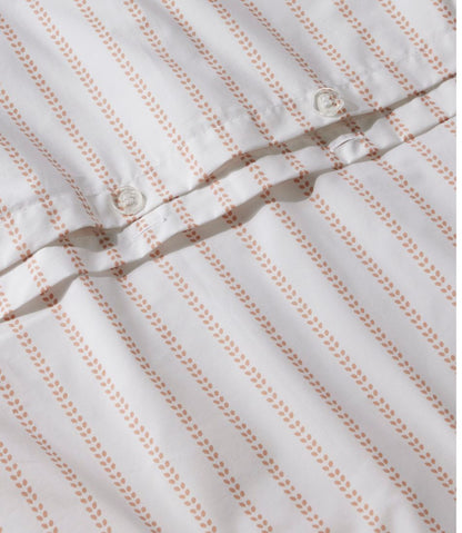 Sunwashed Percale Comforter Cover, Stripe Leaf L.L.Bean Featured
