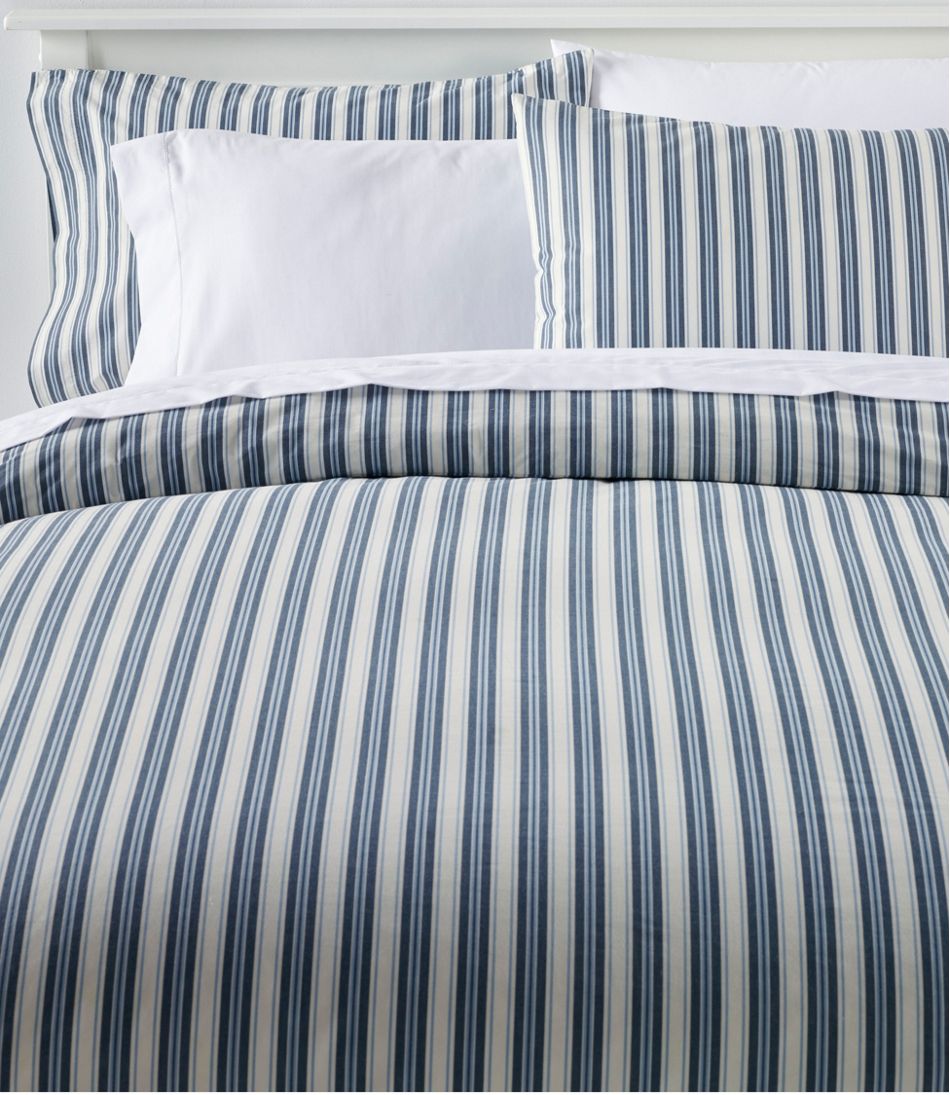 Sunwashed Percale Comforter Cover, Stripe L.L.Bean Popular