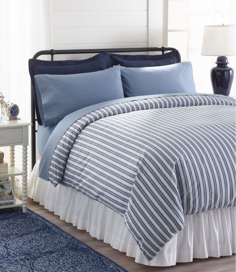 Sunwashed Percale Comforter Cover, Stripe L.L.Bean Popular