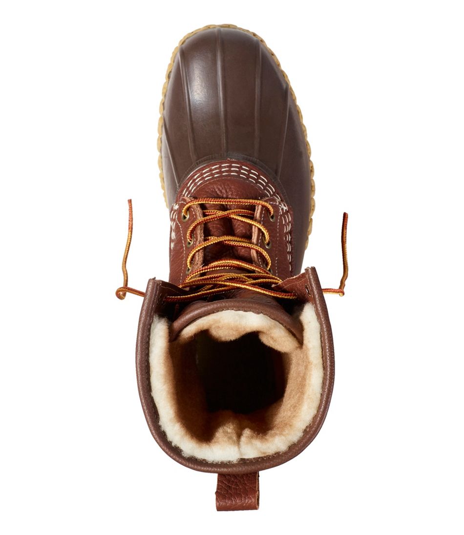 Men's Bean Boots, 10" Shearling-Lined Tumbled Leather L.L.Bean Classic