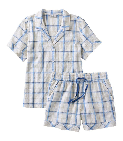 Women's Bean's Seacoast Seersucker Short Set L.L.Bean New