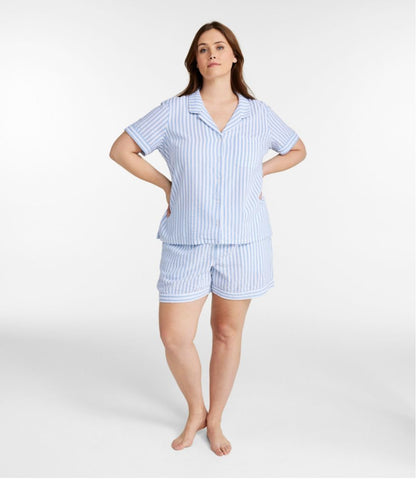 Women's Bean's Seacoast Seersucker Short Set L.L.Bean New